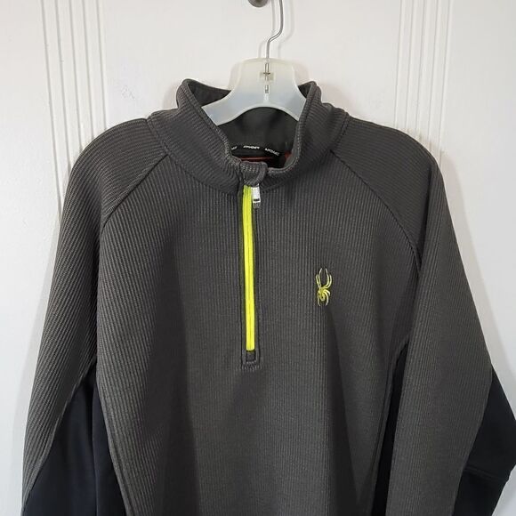 Plus Size Men's Spyder Black & Green Sweater - Picture 6 of 11